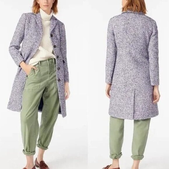 J.Crew Coat Italian Tweed Women's Size 10 - Picture 1 of 14